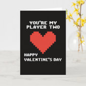 Carte Retro Player Two Valentines Card (Fleur jaune)