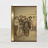 Carte rétro pliée Fête des Pères 1920 Marron et Or (Dos)