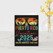 Carte Retro Porto Rico Vacation 2025 Matching (Fleur jaune)