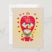 Carte rétro pour la fête des Valentines La mine d' (Devant / Derrière)