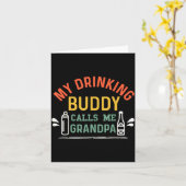Carte Retro Pregnancy Announcement Grandpa My Drinking B (Fleur jaune)