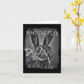 Carte Rétro Qui F_ck Est Alice Funny Rabbit (Fleur jaune)