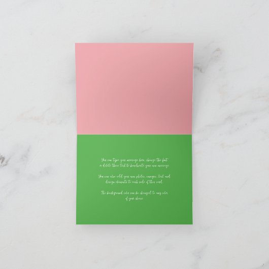 Carte Retro Rainbow Chicks Fun Party Custom Note C (Intérieur)