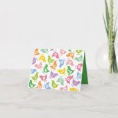 Carte Retro Rainbow Chicks Fun Party Custom Note C (Devant)