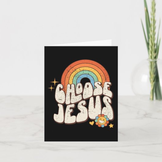 Carte Retro Rainbow Super Choisissez Jesus Christian Rel (Devant)