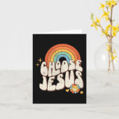 Carte Retro Rainbow Super Choisissez Jesus Christian Rel (Fleur jaune)