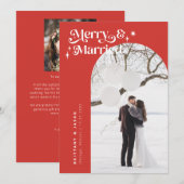 Carte Retro Red Merry & Married Photo Holiday (Devant / Derrière)