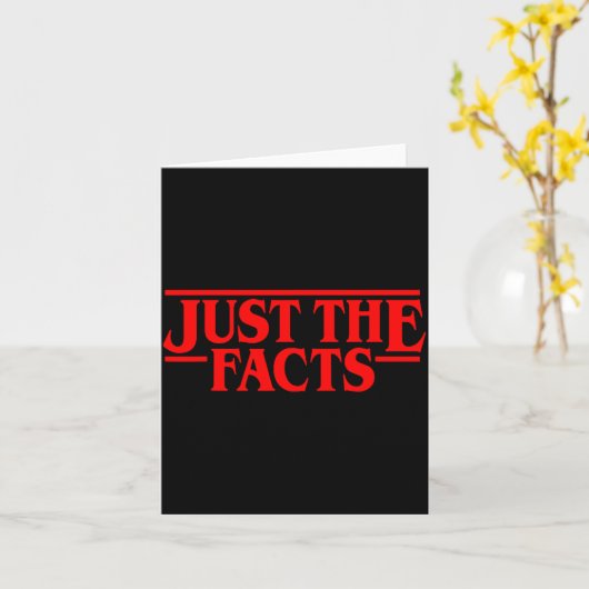 Carte Retro Red Quote Just The Facts Funny Basic Simple  (Fleur jaune)