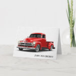 Carte Retro Red Truck 70th Birthday Card<br><div class="desc">Vieux camionnette rouge sur arrière - plan moucheté pour 70e anniversaire</div>