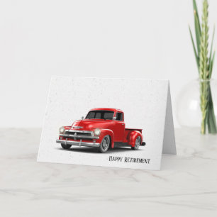 Carte Retro Red Truck Retirement
