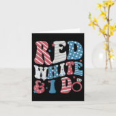 Carte Retro Red White And I Do 4th Of July Bachelorette  (Fleur jaune)
