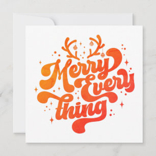 Carte Retro Red White Merry tout Joyeux Noël