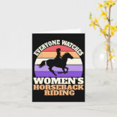 Carte Retro Retro Regarder Femmes Équitation (Fleur jaune)