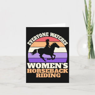 Carte Retro Retro Regarder Femmes Équitation