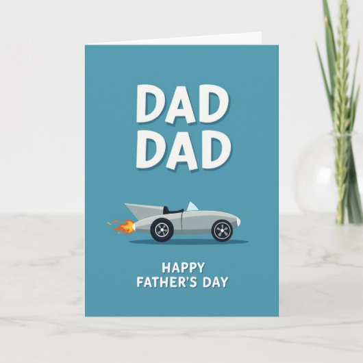 Carte Retro Rocket Dads Day Card (Devant)