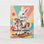 Carte Retro rockin rabbit greeting (Devant)
