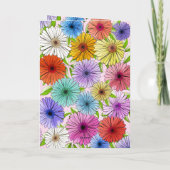 Carte Retro rose Personnalisé 21e anniversaire Floral (Dos)