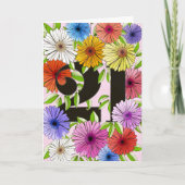 Carte Retro rose Personnalisé 21e anniversaire Floral (Devant)