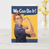 Carte Rétro Rosie nous pouvons le faire (Fleur jaune)