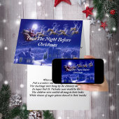 Carte Retro Santa Claus Reindeer Blue Moon