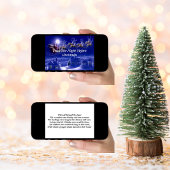 Carte Retro Santa Claus Reindeer Blue Moon