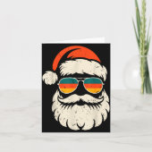 Carte Retro Santa Face Sungles Funny Christmas Family Ou (Devant)