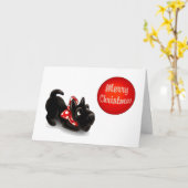 Carte Retro Scotty Dog Christmas Card (Fleur jaune)