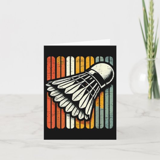 Carte Retro Shuttle Joueur Badminton (Devant)