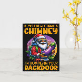 Carte Rétro Si Vous N'avez Pas De Cheminée Je Rentre Che (Fleur jaune)