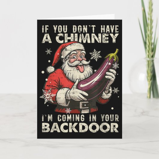 Carte Rétro Si Vous N'avez Pas De Cheminée Je Viens En V (Devant)