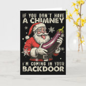 Carte Rétro Si Vous N'avez Pas De Cheminée Je Viens En V (Fleur jaune)