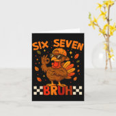 Carte Retro Six Seven Bruh 67 Fall Thanksgiving Turkey 6 (Fleur jaune)