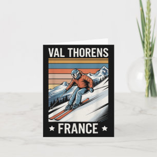 Carte Retro Skiing Val Thorens France, Station de ski fr