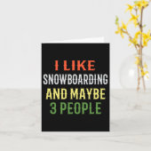 Carte Retro Snowboard (Fleur jaune)