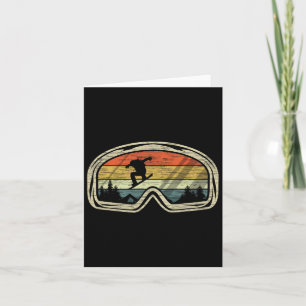 Carte Retro Snowboard Goggets Mountain Snow Winter Sport