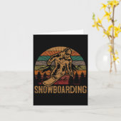Carte Retro Snowboard Sunset Snowboard Winter Snowboa (Fleur jaune)