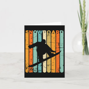 Carte Retro Snowboard Vintage Snowboardeur Offre-cadeau