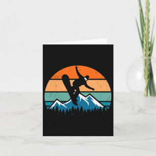 Carte Retro Snowboarder Snowboard Hommes Femmes Garçons