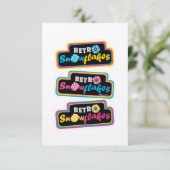 Carte Retro Snowflakes CMYK Stickers (Debout devant)