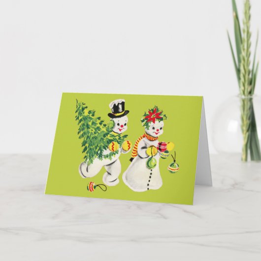 Carte Retro Snowmen (Devant)