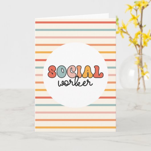 Carte Rétro Social Worker (Fleur jaune)