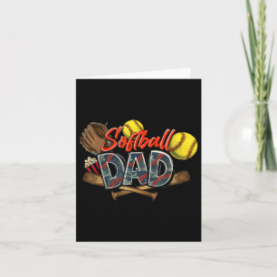 Carte Retro Softball Papa Bonne Fête des pères 2025 Pour