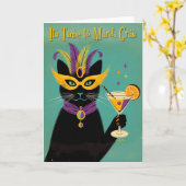Carte Retro Sophisticats Its Time to Mardi Gras Martini (Fleur jaune)