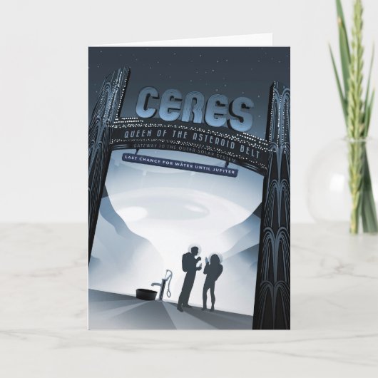 Carte Retro Space Travel Poster-Nwarf Planet Ceres. (Devant)