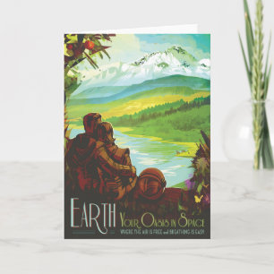 Carte Retro Space Travel Poster-Une mission de science d