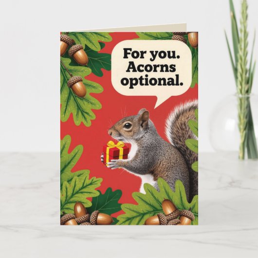 Carte Retro Squirrel with gift parcel greeting (Devant)