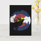 Carte Retro State Flag Colorado Rocky Mountains Skiing A (Fleur jaune)