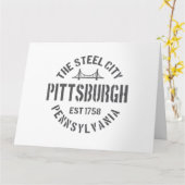 Carte Retro Steel City Pittsburgh Pennsylvania Yinz vint (Fleur jaune)