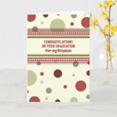 Carte Retro Stepson Félicitations à la Graduation (Fleur jaune)