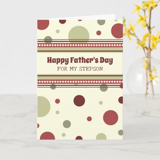 Carte Retro Stepson Happy Fête des pères (Fleur jaune)